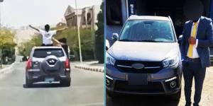 «عيد ميلاد».. ملابسات فيديو جلوس أشخاص أعلى سقف سيارة في العبور
