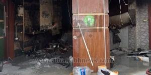 السيطرة على حريق بمطعم في الفيوم.. صور