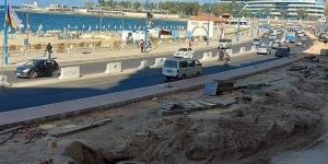 اليوم.. بدء تنفيذ أعمال رصف ورفع كفاءة طريق كورنيش الإسكندرية