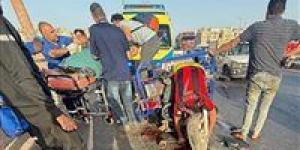 جثة ومصابان في انقلاب تروسيكل أعلى كوبري الفحص بطريق الإسكندرية الزراعي