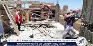 إزالة أعمدة دور خامس وسور و بروز مخالف في ثلاث مناطق بحملة مكبرة لـ حي غرب المنصورة