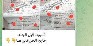 تداول امتحانات الشهادة الإعدادية على جروبات الغش بتليجرام لليوم الثالث