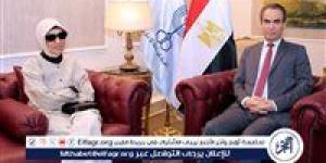 في أول زيارة لماسبيرو.. “المسلماني” يستقبل هدى نجيب محفوظ قبل افتتاح استديو نجيب محفوظ