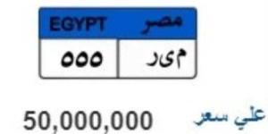 الداخلية تطرح لوحة سيارات مميزة تقترب من 2 مليون جنيه في مزاد علني