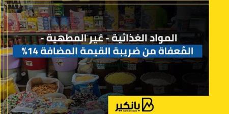 المواد الغذائية - غير المطهية - المُعفاة من ضريبة القيمة المضافة 14% | إنفوجراف