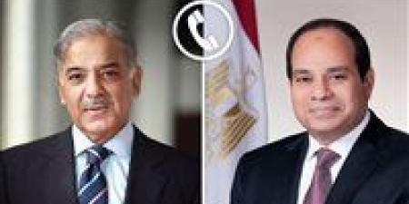 الرئيس السيسي يتلقى اتصالا هاتفيا من رئيس الوزراء الباكستاني شهباز شريف