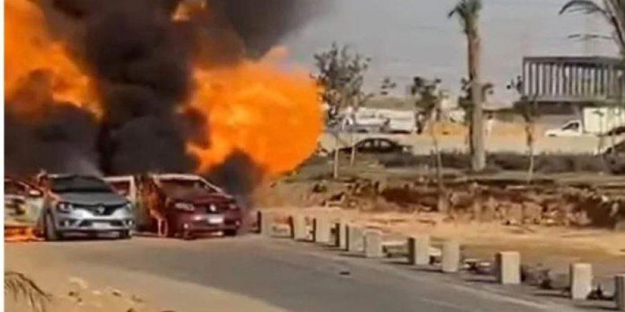 شاهد.. انفجار خط غاز رئيسي بطريق الواحات بمدينة 6 أكتوبر في مصر