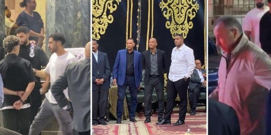 على رأسهم محمود الخطيب.. نجوم الرياضة في عزاء والدة أسامة عرابي لاعب الأهلي السابق