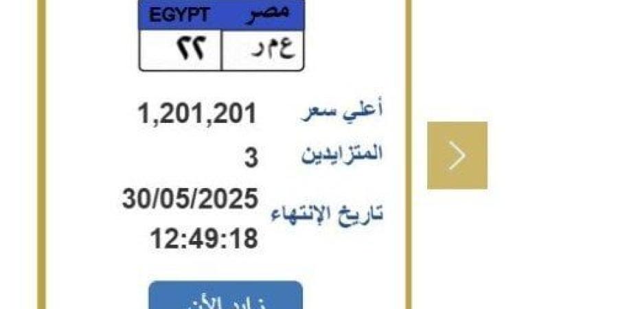 سعرها تخطى الـ مليون جنيه.. التزايد على لوحة سيارة مميزة| اعرف الخطوات