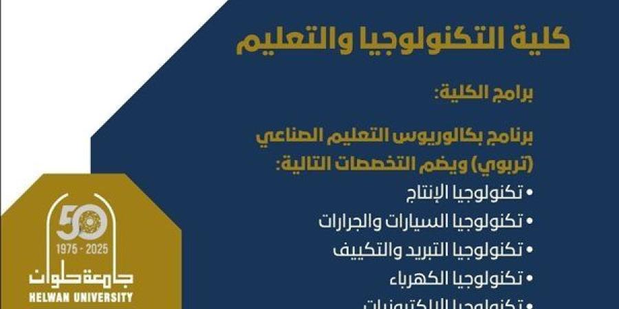 تنسيق الجامعات 2025.. تعرف على تفاصيل الالتحاق بكلية التكنولوجيا والتعليم بجامعة حلوان